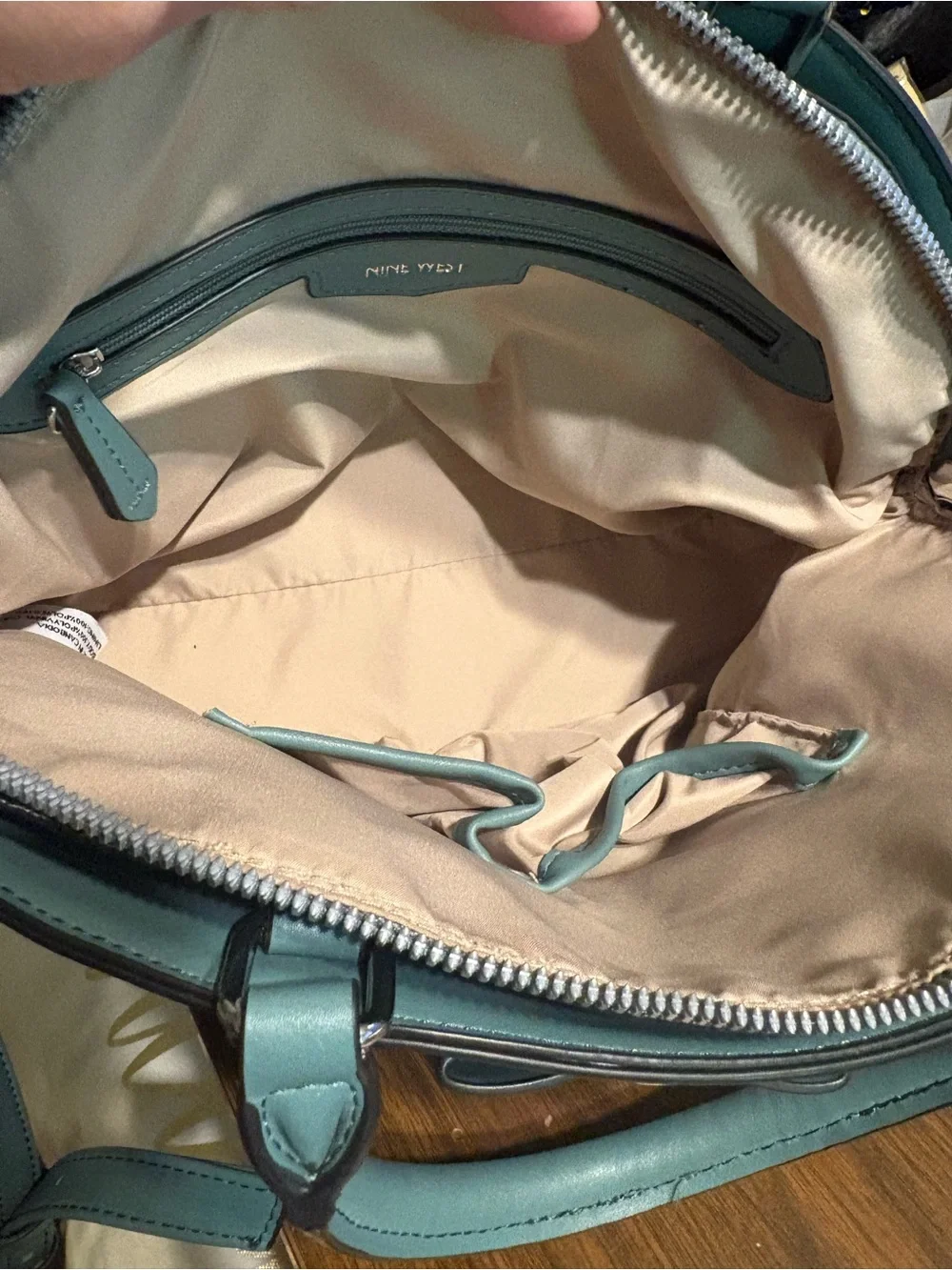 Nine West Seafoam Bow Satchel with Silver Chain
